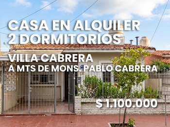 CASA EN ALQUILER 2 DORMITORIOS VILLA CABRERA